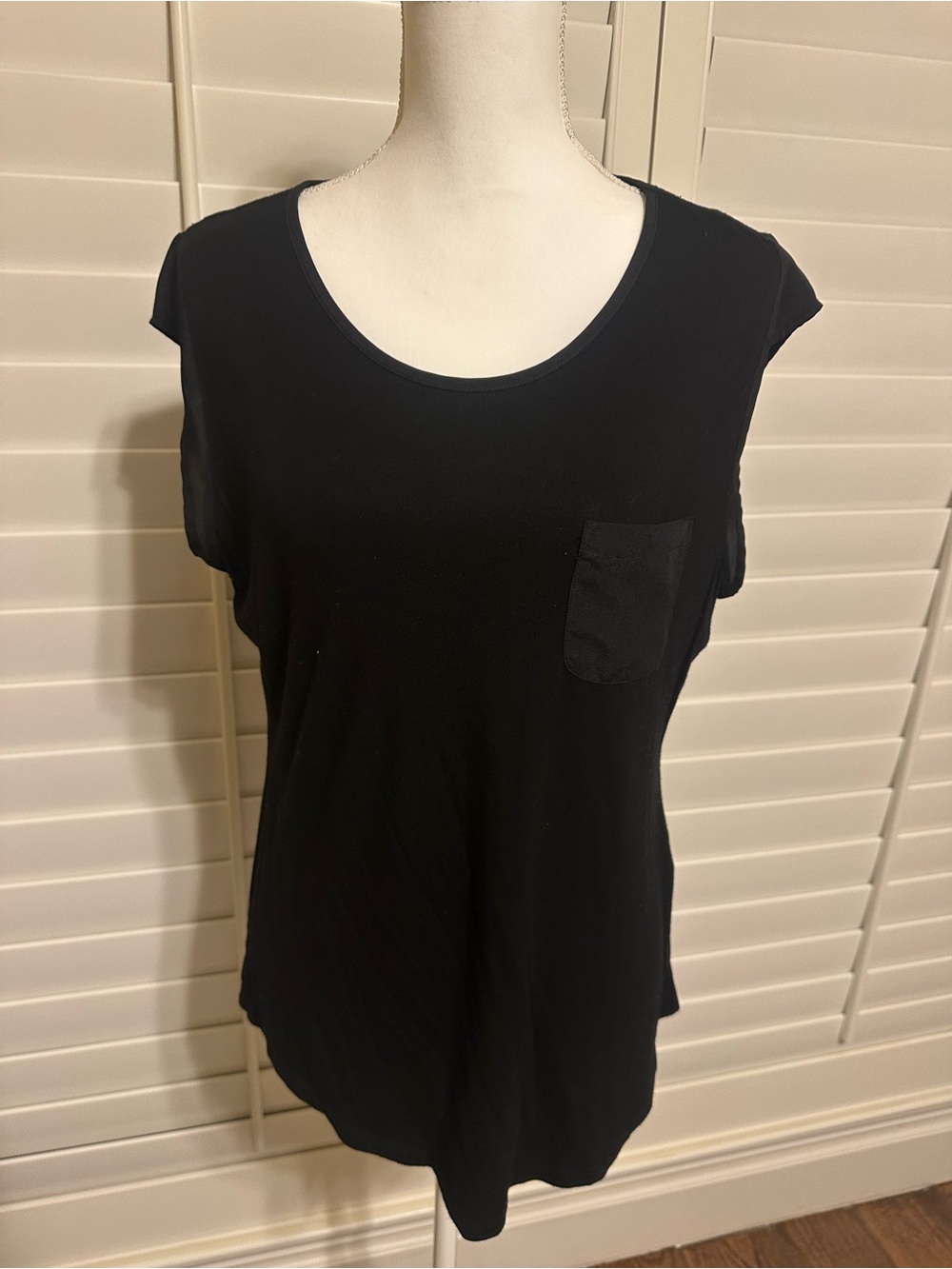 Calvin Klein Black Scoop Neck Pocket Tank